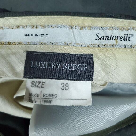 Santorelli Luxury Serge Pants Mens 38 Gray Made In Italy Romeo 1900F Dress Wool - Picture 2 of 14